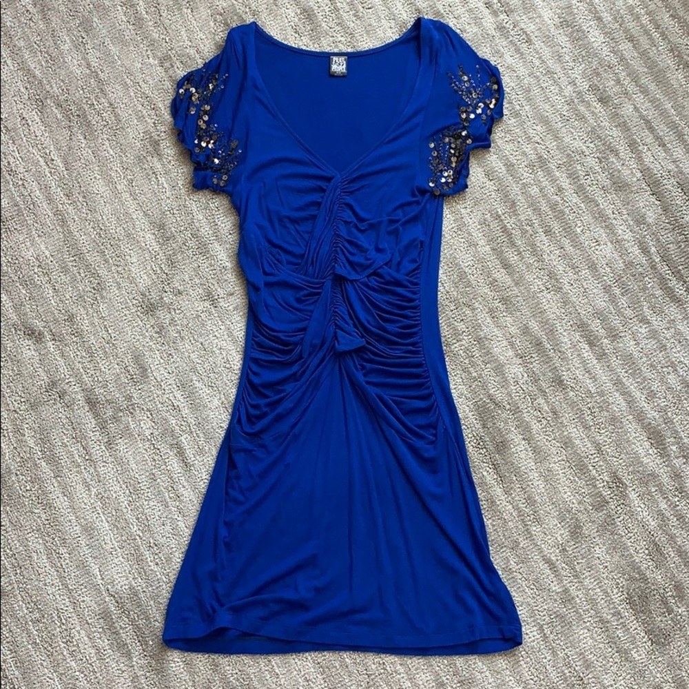 NWOT Free People Stretch Bright Blue Dress